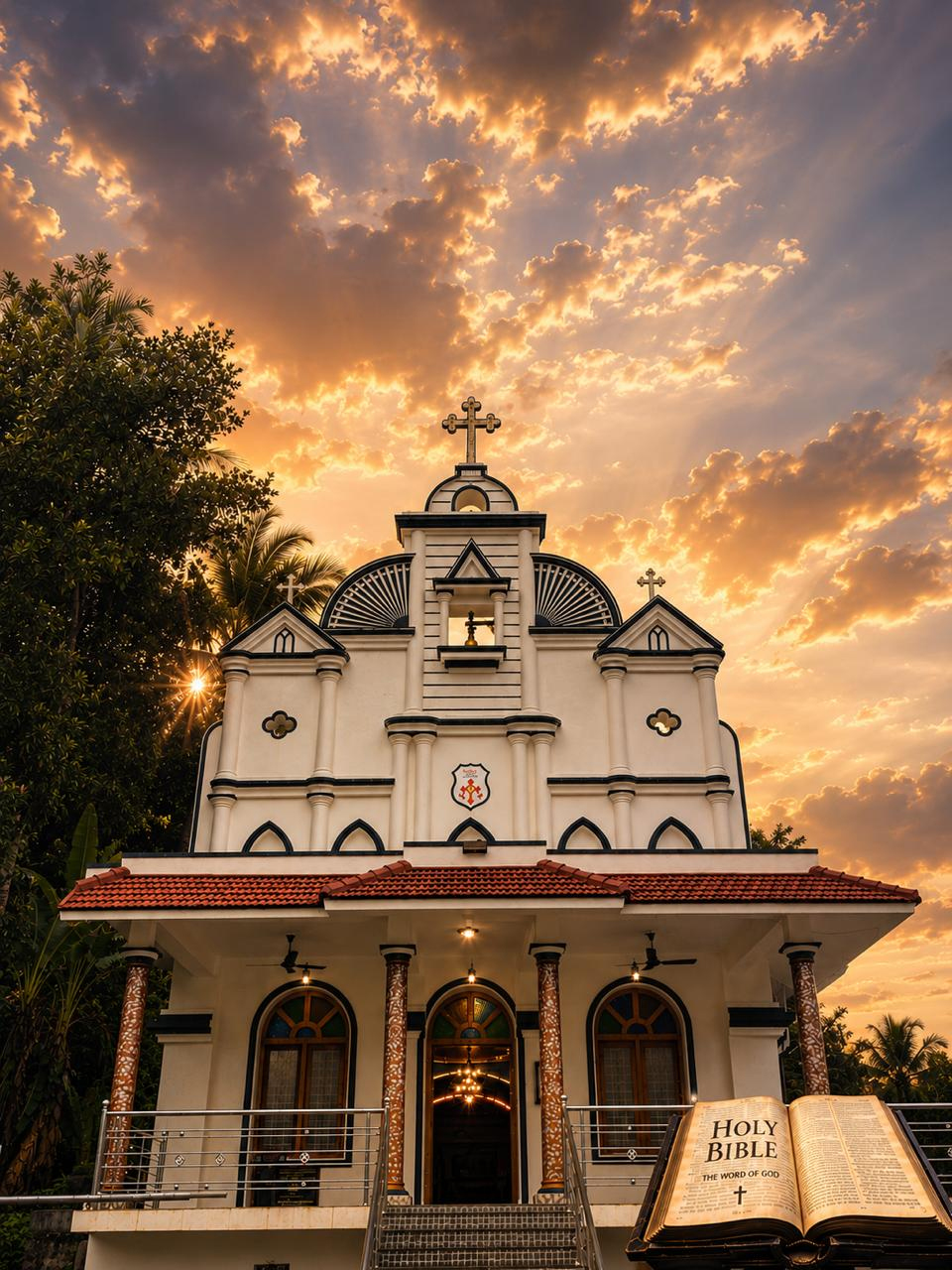 St. Luke's Mar Thoma Church building facade, Vallamkulam